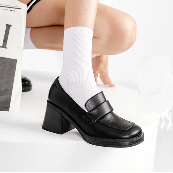 2025 new Band-Aid~ retro thick heel high heels women's autumn and winter temperament style light mouth commuting Mary Jane single shoes