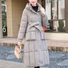 Fashion Woman Winter Long Coats Hooded Thick Warm Casual Winter Jacket Women's Parkas With Belt