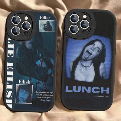 Pop E-Eilish Star B-billie For IPhone 16 15 14 13 12 11 Pro Max Plus Shockproof Leather Soft Phone Cover