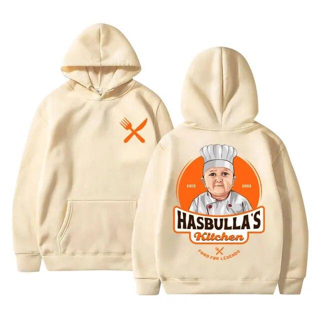 Lustiger Hasbulla Kitchen Fighting Meme Hoodie Unisex Damen Fleece Baumwolle Übergroßes Sweatshirt Unisex Damen Mini Khabib Blogger Hoodies