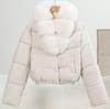 Winter new women's fashion big fur collar warm down cotton clothes short small cotton-padded coat