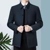 Men's Mid-Length Lapel Button-Up Jacket for Spring & Autumn