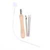 5Pcs Punch Needle Set 2.5Mm/3.5Mm/5Mm Adjustable Wooden Handle Punch Stitching Kit For Diy Cross Embroidery Craft Needles
