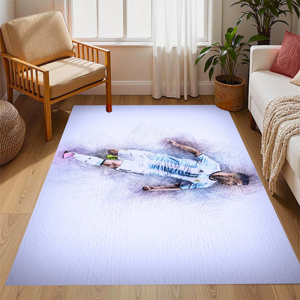 Dynamic Soccer Action Floor Mat Perfect for Bedrooms Kitchen Dining Room Dormitory Anti-slip Rug Office home decor Perfect Gift for Friends & Family