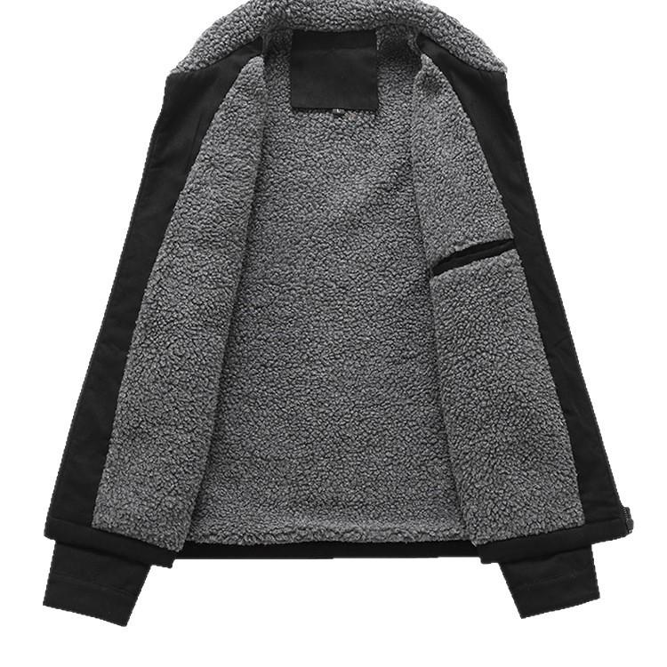 Men's High-Quality Suede Plush Jacket with Lambswool and Velvet: Warm, Thick Cotton Coat for Autumn and Winter