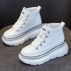 Women's High Top Cowhide Platform Sneakers - Autumn Breathable Casual White Shoes