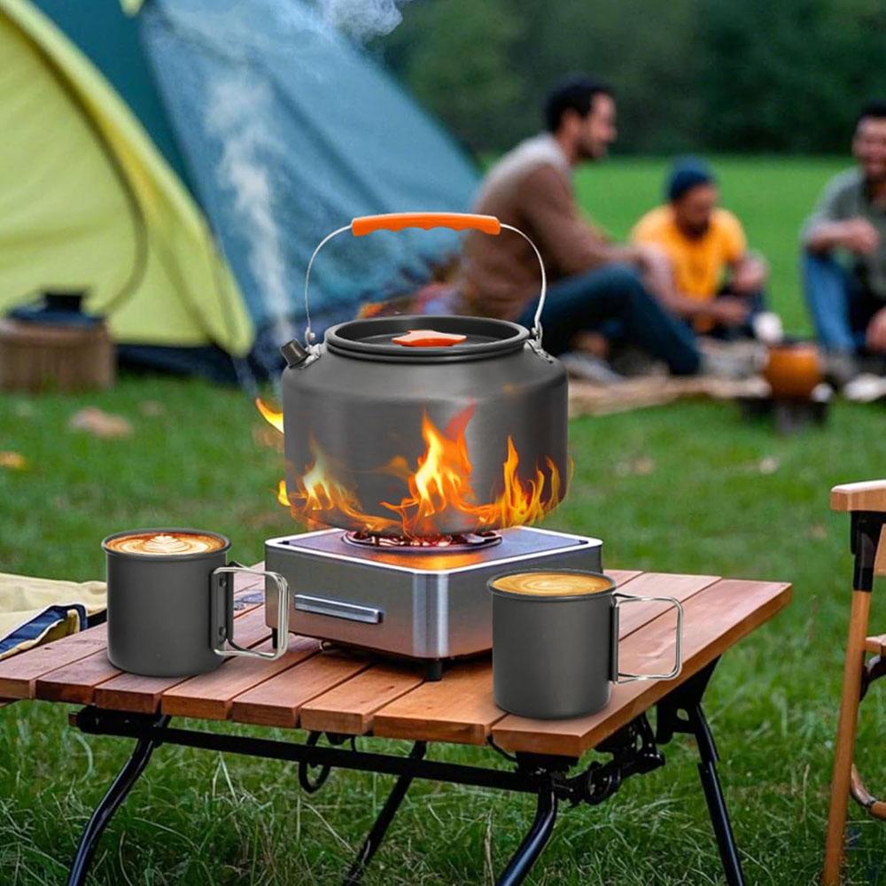 1.1L /1.6L/2L Outdoor Camping Kettle Coffee Tea Pot Portable Lightweight Aluminum Teapot  for Hiking Picnic