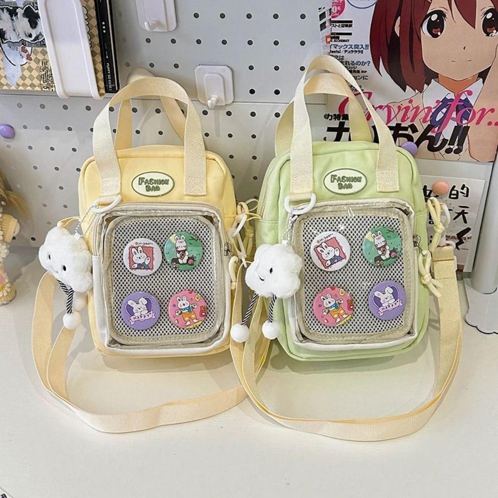 Small Back School Shoulder Bag Clear Pocket Kawaii Itabag Harajuku Crossbody Bag for Teenage Girls