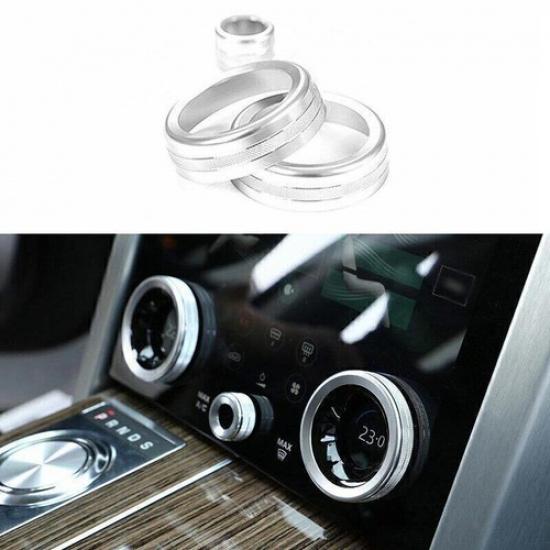 For Range Rover Sport Silver AC Volume Knob Ring Alloy Center Console 2018-