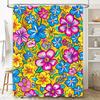 Bright Colorful Floral Shower Curtain Printed Fabric Home Decor Item for Bathroom Decoration, Size 60x72 Inches (152*183cm) In Y