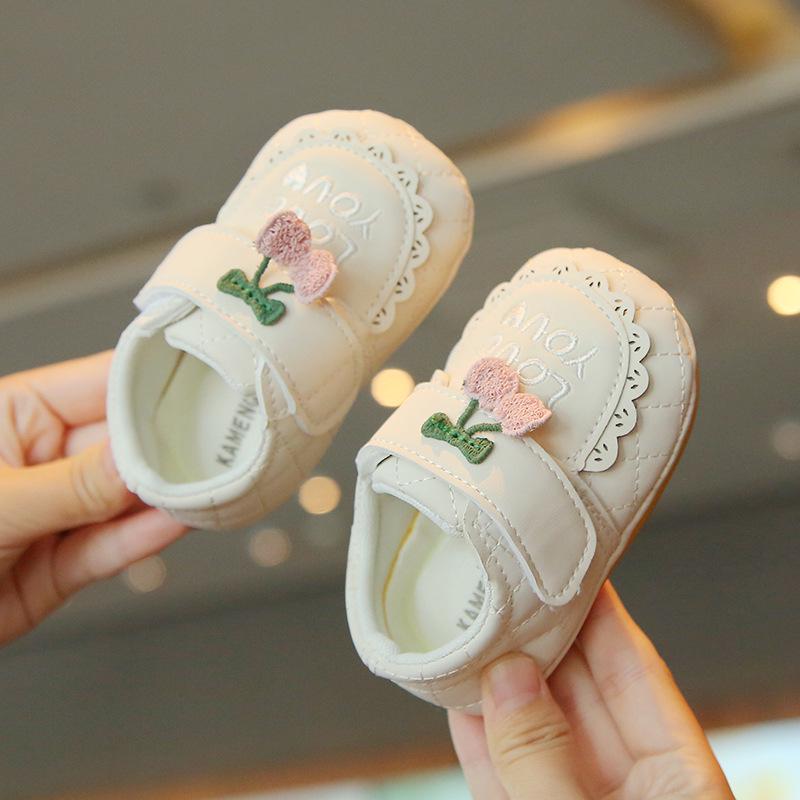 Weiche Sohle Rutschfeste Lauflernschuhe Prinzessin Schuhe - Klettverschluss Frühling/Herbst Mädchenschuhe