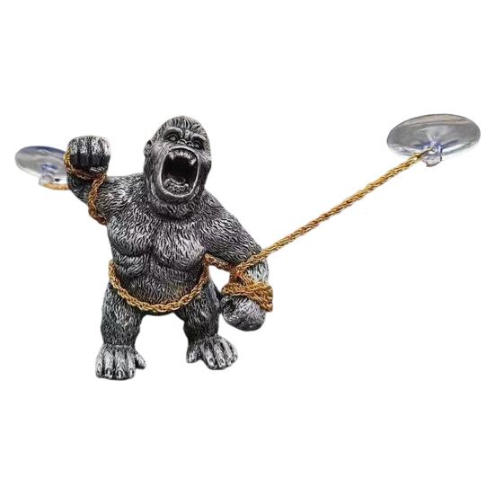 

Yousheng Resin Orangutan Ornament Realistic Look Animal Figurine Handmade Durable Gorilla Decoration Home Decor A