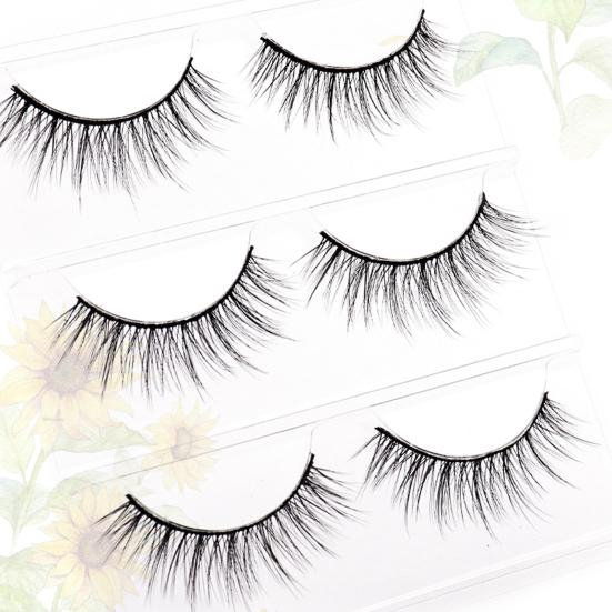 Yousheng 3 Paia Ciglia Finte Naturali Comode da Indossare Fibra Incrociata Extension Trucco Ciglia per Camerino