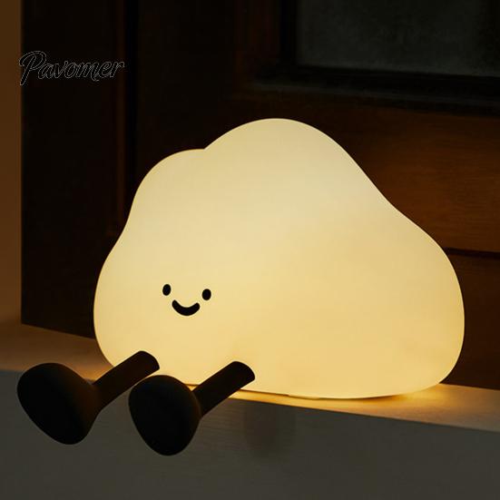 Holiday Present for Friends Cloud Night Light, Cute Silicone Nightlight Baby Toddler, Rechargeable LED Nursery Lamp with Durable Fall Resistant Timer,