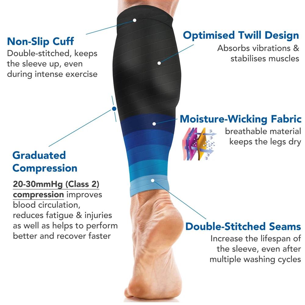 1Pair Sport Compression Calf Sleeves 20 30Mmhg For Men Women Running Cycling Shin Splints Support