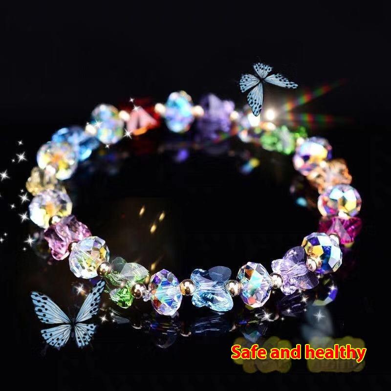 Fashion Butterfly Charm Crystal Stretch Beaded Bracelets Elastic Rope Women Temperament Bracelet&Bangles Charms Bohemian Jewelry