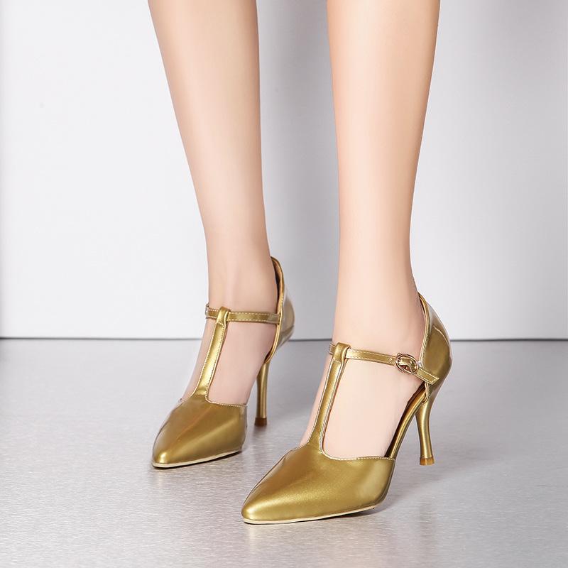 New elegant T-shaped with pointed high heels T-shaped pointed high heels single shoes large size