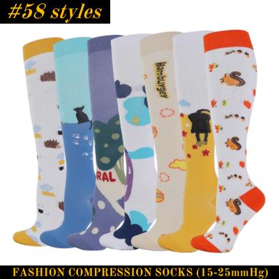 Neue Kompressionssocken für Leggings Atmungsaktiv Laufen Radfahren Druck Fußball Socke für Erwachsene Koreanische Edition Netzwerk-Drucksocken