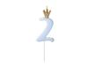 Partydeco Świeczka Urodzinowa Cyfra 2  Jasny Niebieski  9,5Cm