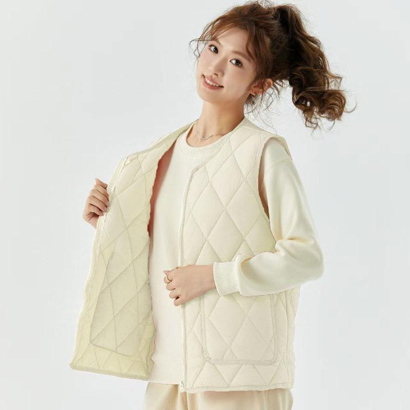 Large size autumn and winter down cotton vest women's new light and enlarged liner vest warm backing vest jacket
