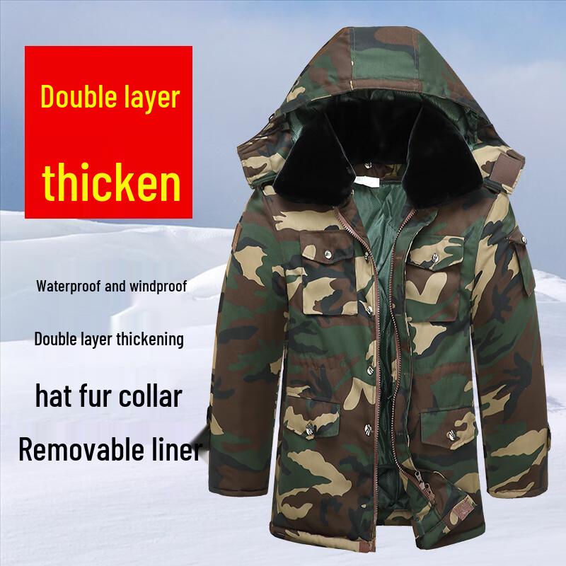 

Мужское зимнее утепленное хлопковое пальто One Size Fits All