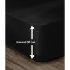 Spannbetttuch 100 % Baumwolle 140x190x30 cm schwarz