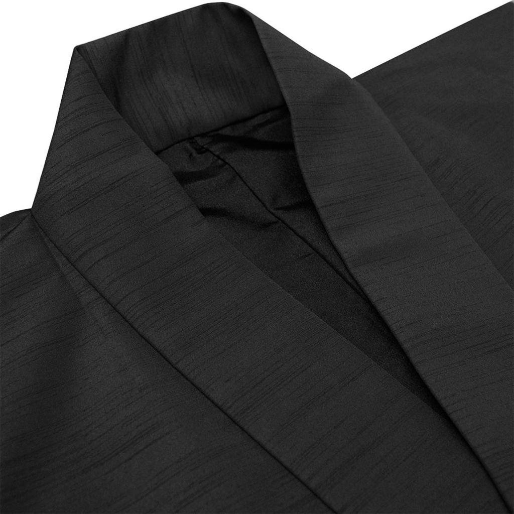 Washable Tsumugi Single [KYOETSU] Haori, Plain, Fabric, Piece, Men's (M, Black)