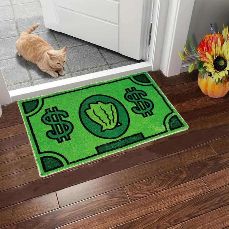 

VIKAMA Creative Coin Rug Warmth-Retaining, Non-Slip Entrance Hallway Doormat Bedside Rug for Bedroom Entrances Home Decor 40x60cm