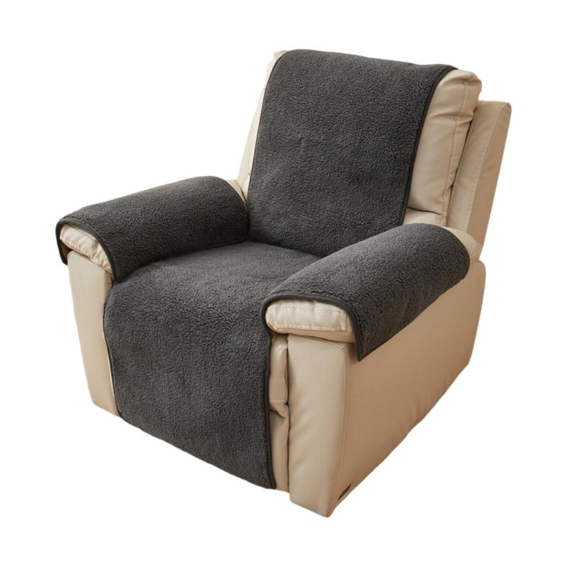 Armrest Cover Lambswool Recliner Slipcover Soft and Durability Chair Protector for Living Room or Bedroom