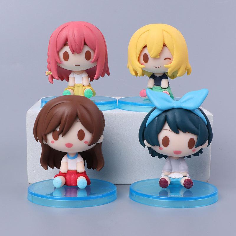 4Pcs/1Set Q Version Cute Anime Rental Girlfriend Figure Ichinose Chizuru Doll Asami Nanami Toys Sakurasawa Sumi Model Toy Set