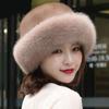 Women Hat Solid Color Fluffy Thickened Ear Protection Dome Winter Coldproof Elegant Russian Hat Faux Fur Headband Streetwear