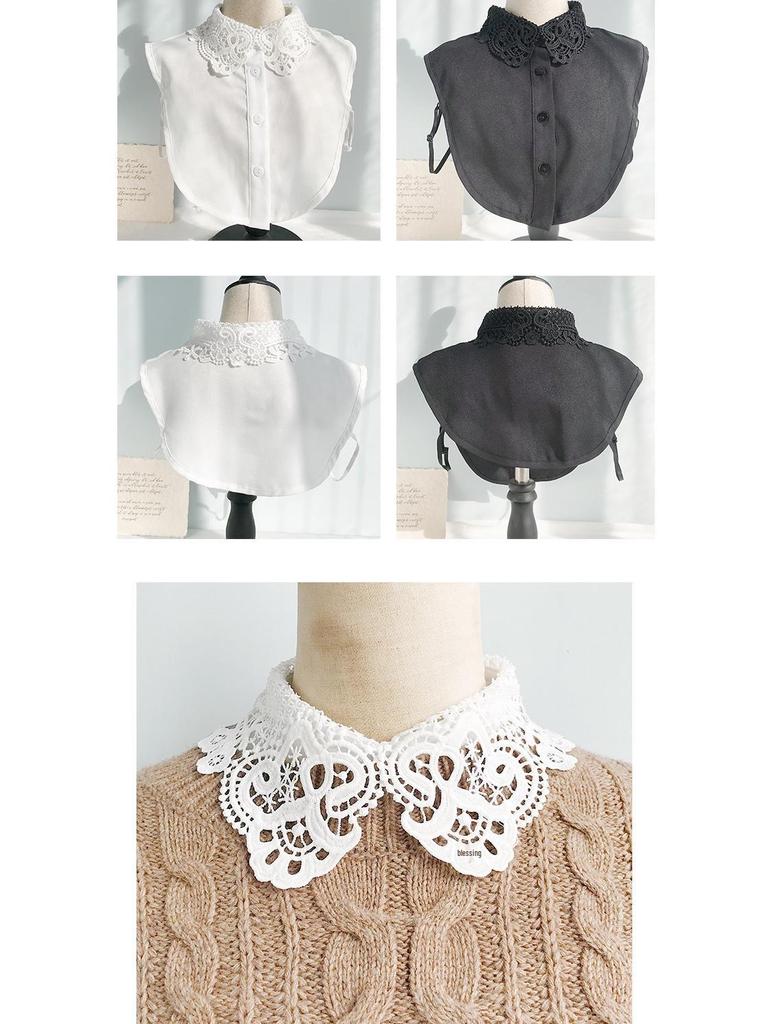 Women's Versatile White Lace Fake Shirt Collar for Spring and Autumn