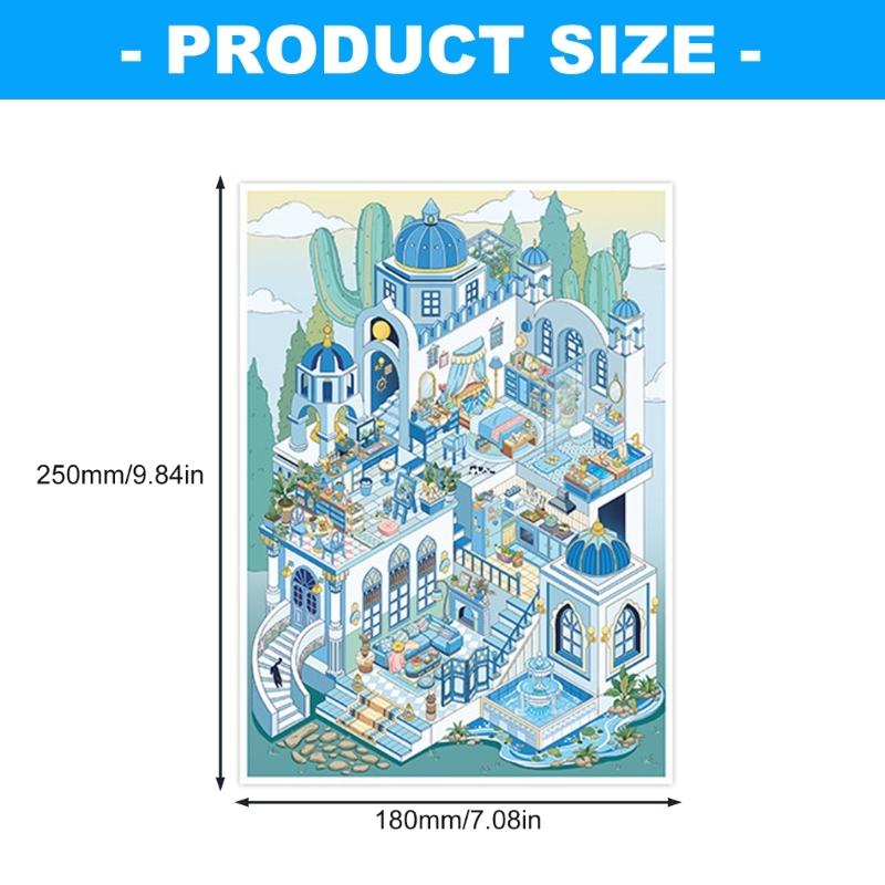 Miniature Scene PET Sticker Decorative Scenery Sticker For Journal Notebook Scrapbooking Phone Case and Album Decoration