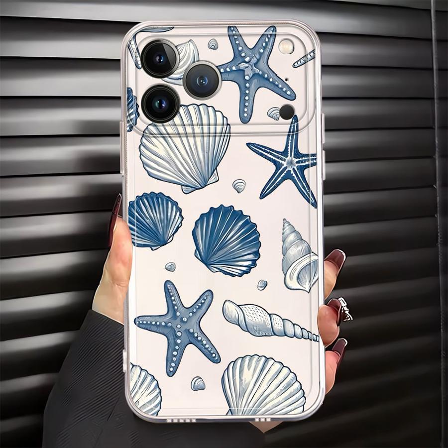 

Чехол Звезда-Ракушка для iPhone 17 Pro Max XR 12 Mini 13 Pro 14 Plus XS Max Air 11 16 7 8 15 Мягкий Чехол для Телефона iPhone 11 Pro
