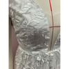 Women White 3D Floral Lace Deep V Sheer Tulle A Line Wedding Dress Spring Elegant Bridal Train Maxi Gown Formal Wedding Guest Evening Party Dress