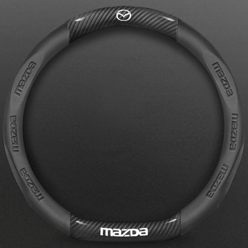 2025 Hot 38cm car leather steering wheel cover carbon fiber for Mazda CX-30 CX-3 CX-8 CX-5 CX3 CX5 CX4 cx30 cx8 car accessories