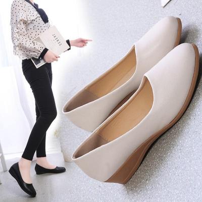 "Scarpe da donna con tacco a zeppa, punta tonda, tacco medio, primavera/estate"