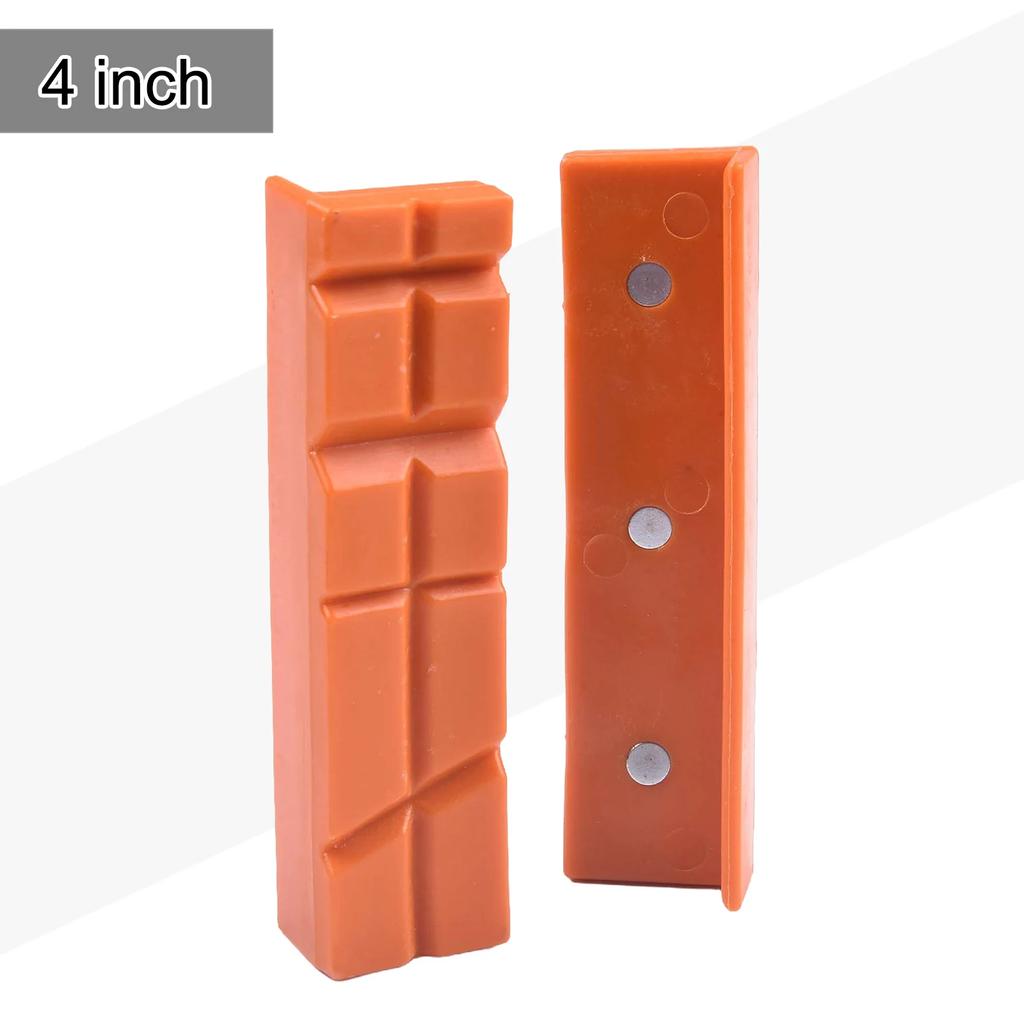2pcs 4/5/6 Inch Magnetic Soft Pad Jaw Plain Weave/V Shaped For Metal Vise Bench Machine Tools For Metal Vise Bench Machine Tools