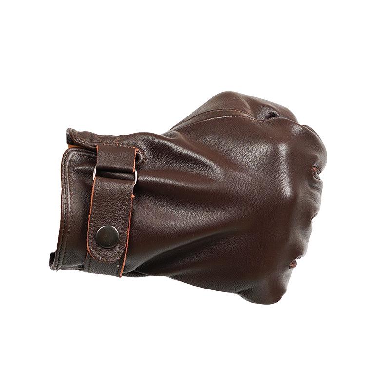 Unisex Black Leather Outdoor Fashion Gloves for Cycling