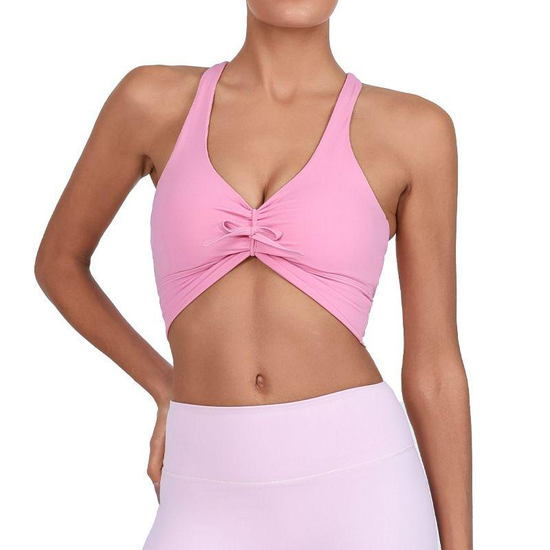 

Foreign Trade New Sports Fitness Vest Women Push up Nude Feel Double Purpose Yoga Quick-Drying Cami Vest Bra Cross-Border Top Sumei L