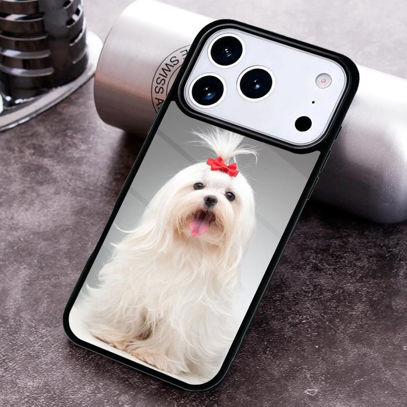 Cartoon Maltese Dog Soft Phone Case For iPhone 17 16 15 14 13 12 11 Pro Max Plus 17Air Soft Silicone Cover
