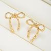 New hollow bow stud earrings women's versatile simple fashion personalized earrings simple retro butterfly earrings