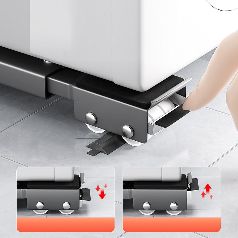 2PCS Refrigerator Mobile Base Universal Washing Machine Stand Adjustable Length Roller Stand Labor-Saving Furniture Moving Base