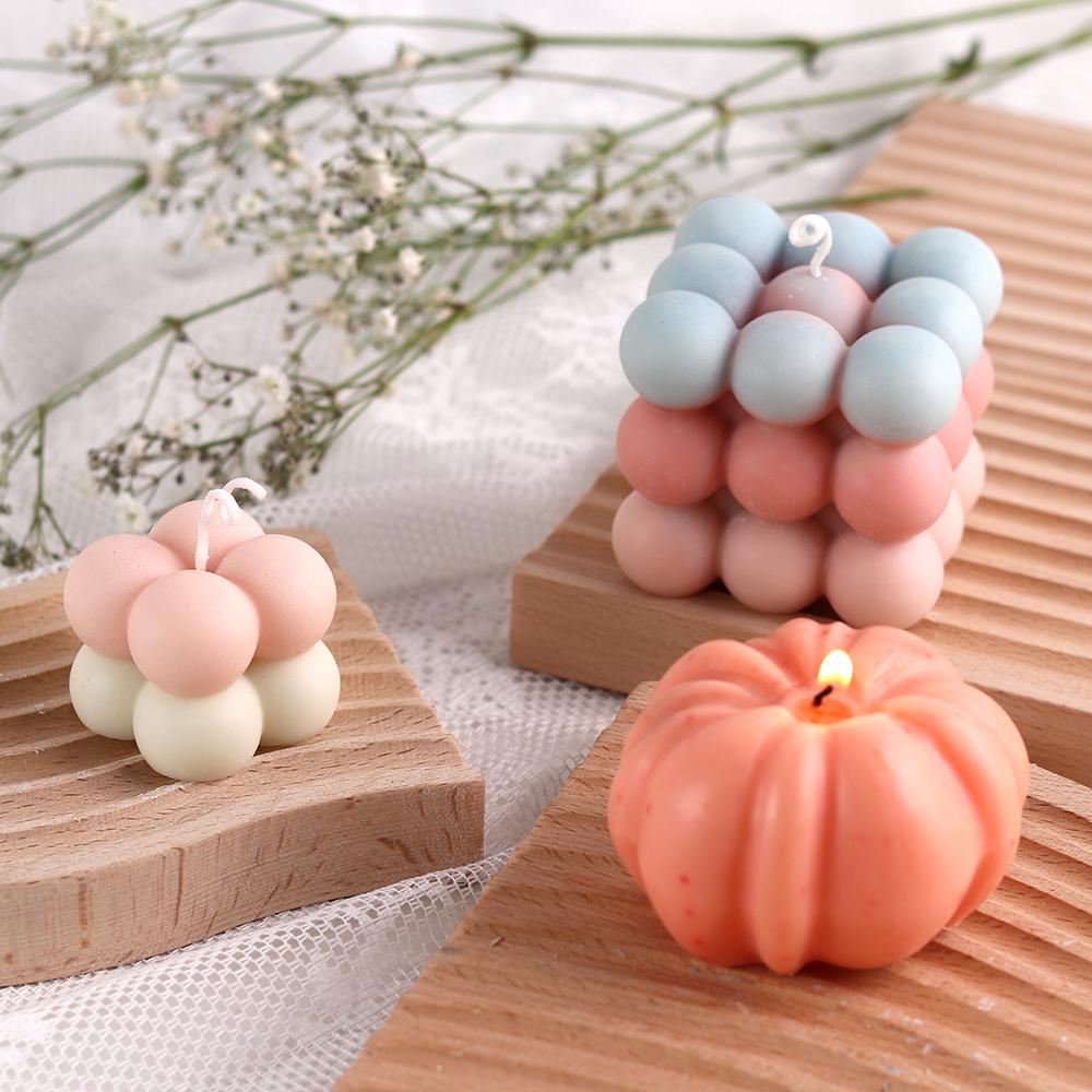 3D Bubble Candle Silicone Mold Handmade Aromatherapy Soy Wax Candle Mould DIY Nonstick Cube Soap Mold Making Supplies Home Decor