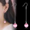 Summer 2024 Green Agate & Yellow Cat's Eye Stone Pink Gem Earrings for Women