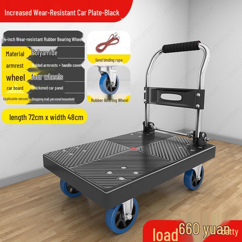 Lightweight Portable Folding Hand Cart for Moving and Delivery, Small Flatbed Truck for Household Use, Free Shipping