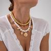 Imitationsperlen CCB Perlen Choker Halskette Damen Sommer Strand Boho Seestern Muschel Anhänger Schmuck Accessoires