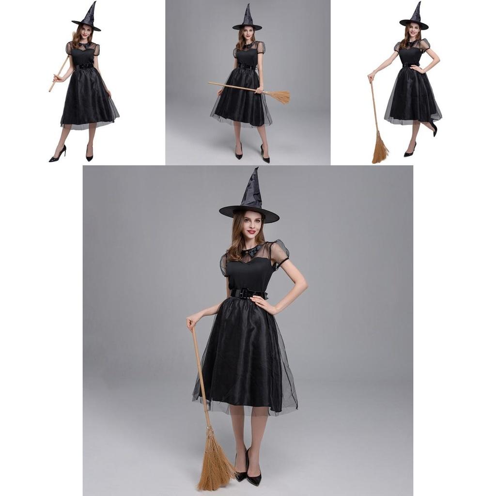 Elegant Witch Costume For Women With Mystical Polyester Fabric In Size M L Xl