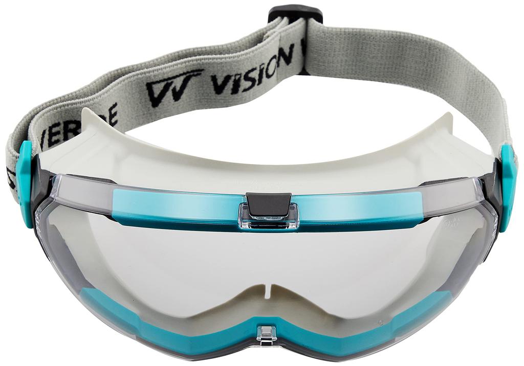 Midori Anzen Vision Verte Safety Glasses VG505F UV Compatible with Eyewear and Masks NV, Ventless, Double-Sided Anti-Fog, Protection,