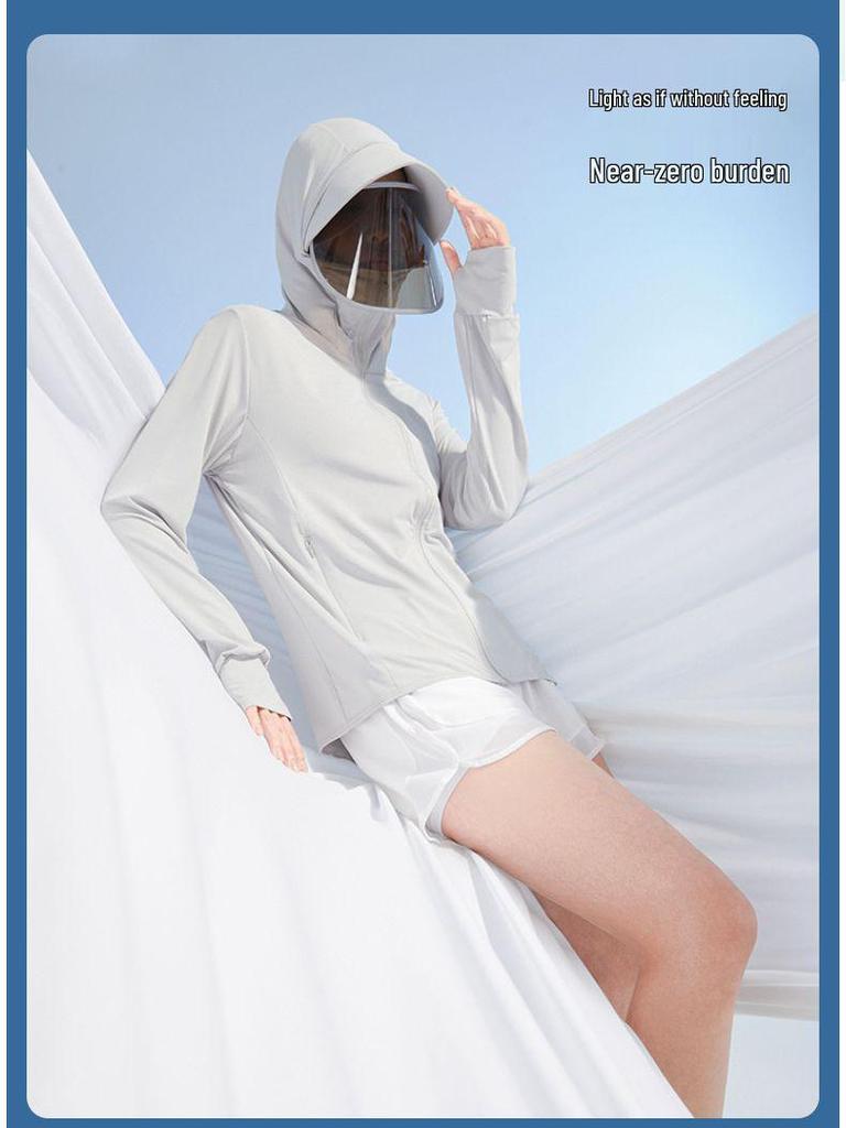 Outdoor Ice Silk Sun Protection Hooded Jacket - Men's & Women's UV-Resistant, Breathable Skinwear for Couples